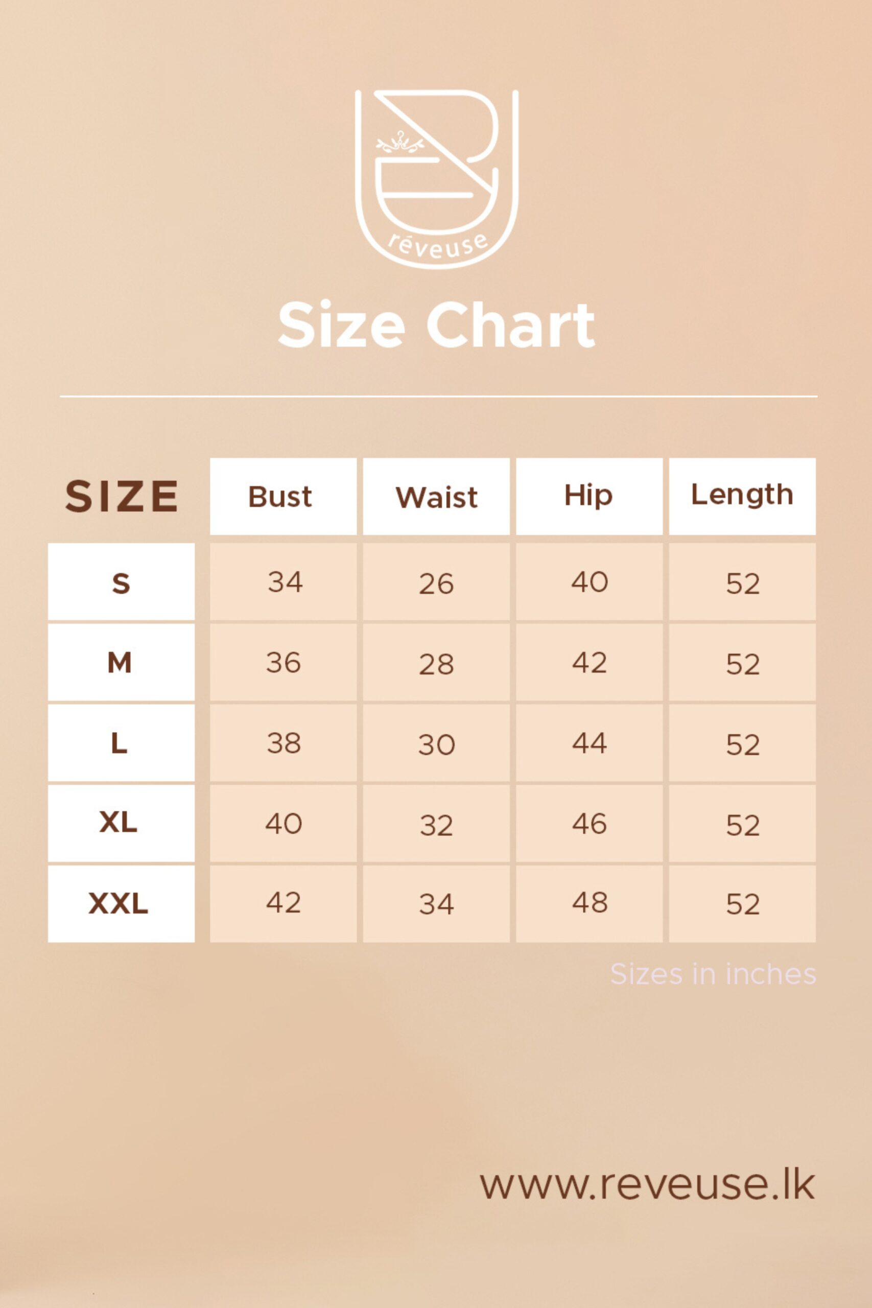 3 Size chart